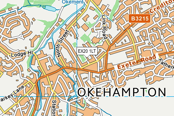 EX20 1LT map - OS VectorMap District (Ordnance Survey)