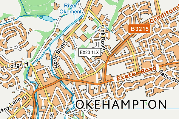 EX20 1LX map - OS VectorMap District (Ordnance Survey)