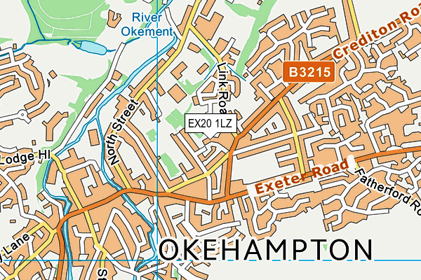 EX20 1LZ map - OS VectorMap District (Ordnance Survey)