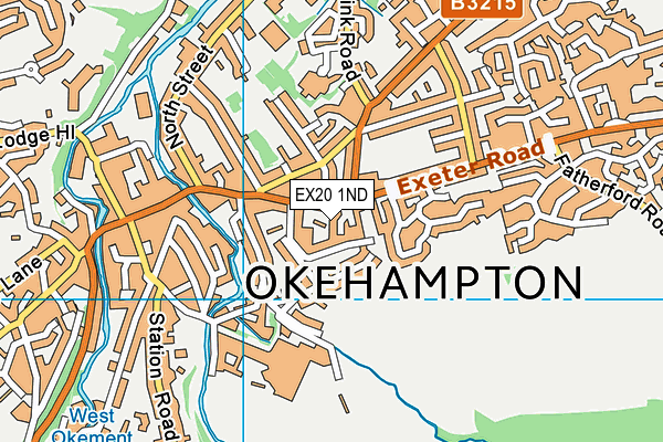 EX20 1ND map - OS VectorMap District (Ordnance Survey)