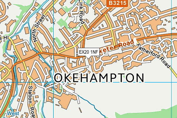 EX20 1NF map - OS VectorMap District (Ordnance Survey)