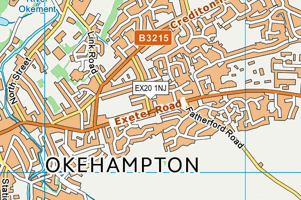 EX20 1NJ map - OS VectorMap District (Ordnance Survey)