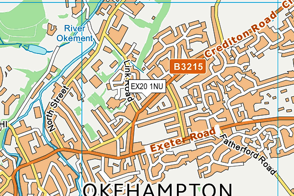 EX20 1NU map - OS VectorMap District (Ordnance Survey)