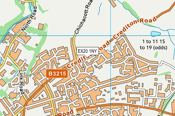EX20 1NY map - OS VectorMap District (Ordnance Survey)