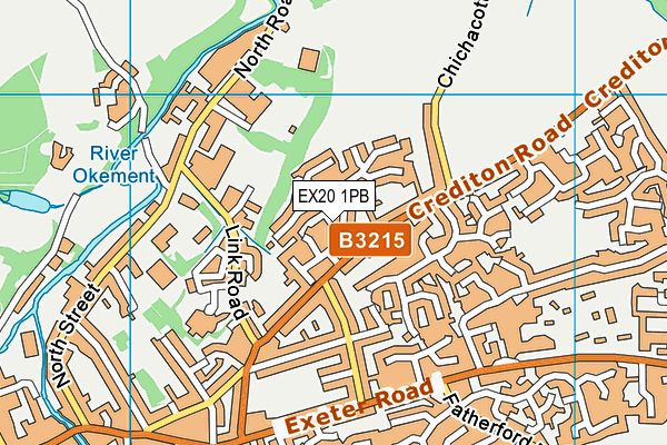 EX20 1PB map - OS VectorMap District (Ordnance Survey)