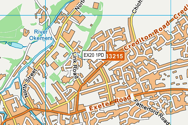 EX20 1PD map - OS VectorMap District (Ordnance Survey)