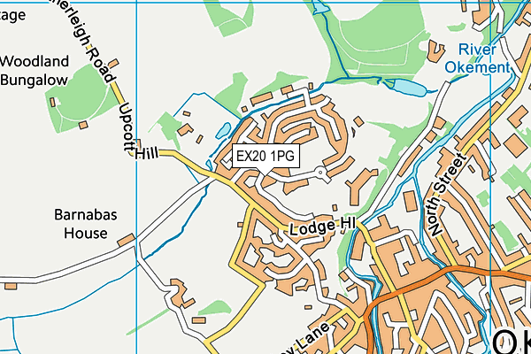 EX20 1PG map - OS VectorMap District (Ordnance Survey)