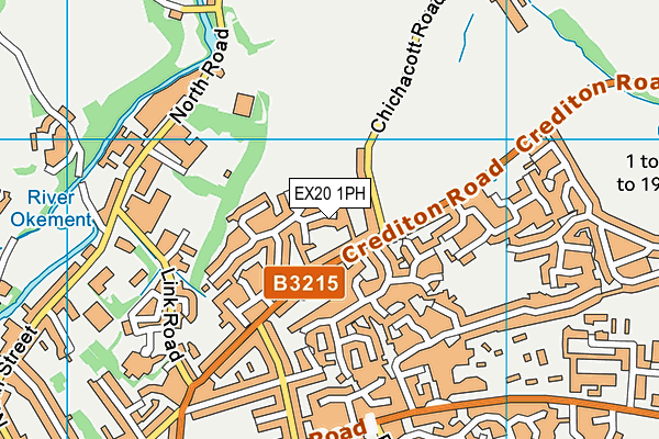 EX20 1PH map - OS VectorMap District (Ordnance Survey)