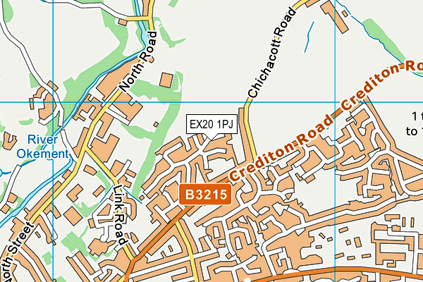 EX20 1PJ map - OS VectorMap District (Ordnance Survey)