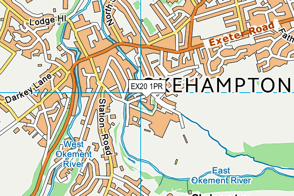 EX20 1PR map - OS VectorMap District (Ordnance Survey)