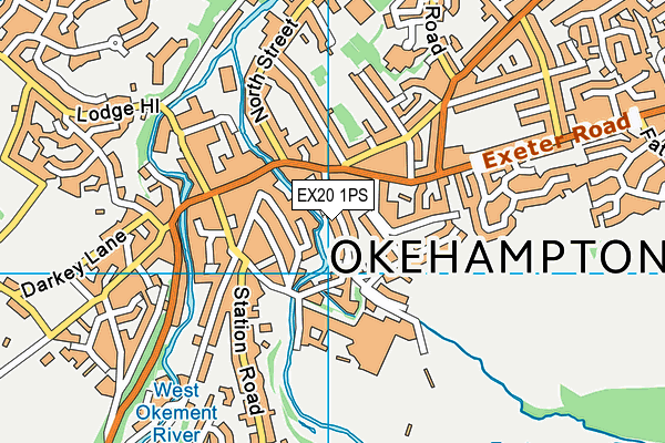 EX20 1PS map - OS VectorMap District (Ordnance Survey)