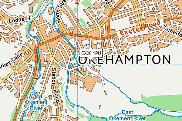 EX20 1PU map - OS VectorMap District (Ordnance Survey)