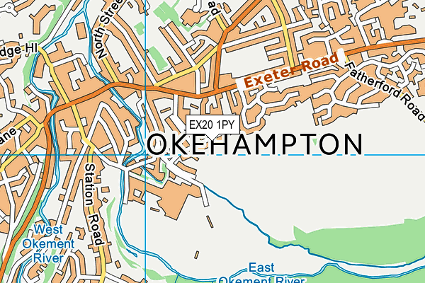 EX20 1PY map - OS VectorMap District (Ordnance Survey)