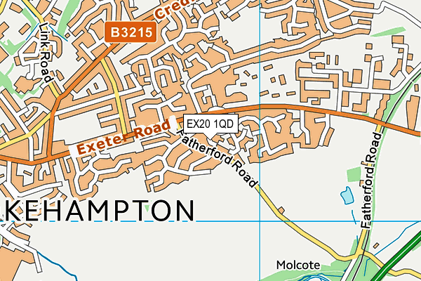 EX20 1QD map - OS VectorMap District (Ordnance Survey)