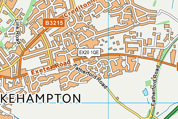 EX20 1QE map - OS VectorMap District (Ordnance Survey)