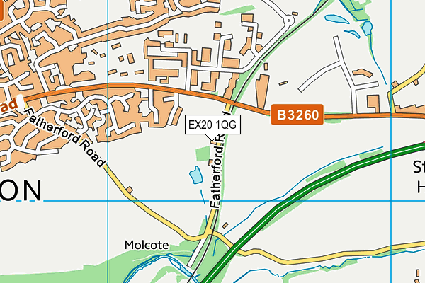 EX20 1QG map - OS VectorMap District (Ordnance Survey)