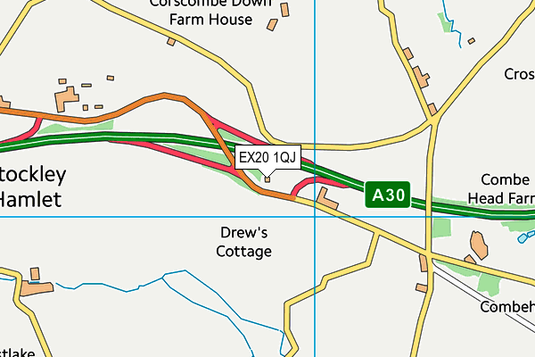 EX20 1QJ map - OS VectorMap District (Ordnance Survey)