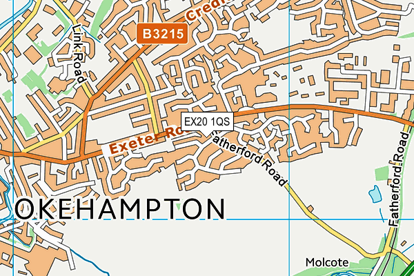 EX20 1QS map - OS VectorMap District (Ordnance Survey)