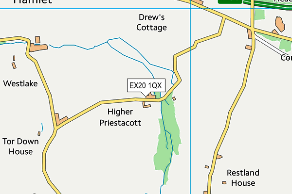 EX20 1QX map - OS VectorMap District (Ordnance Survey)