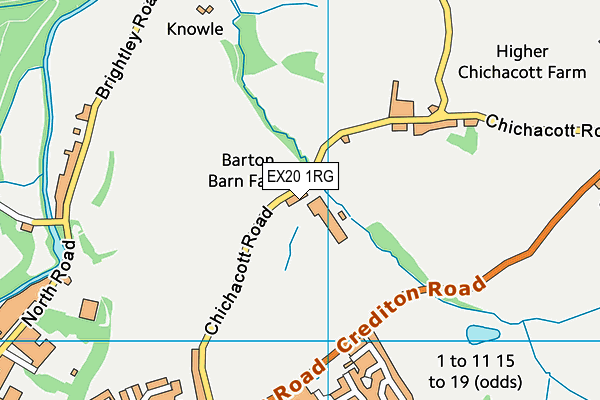 EX20 1RG map - OS VectorMap District (Ordnance Survey)