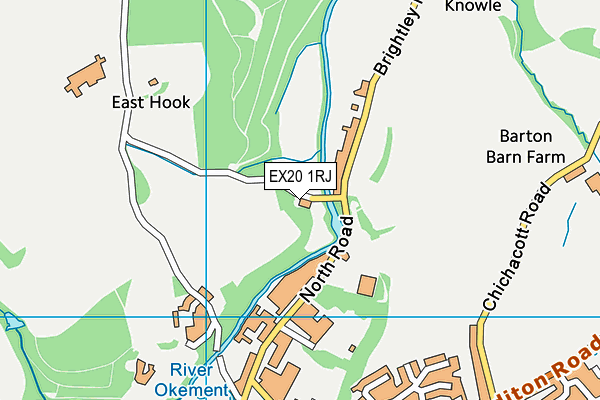 EX20 1RJ map - OS VectorMap District (Ordnance Survey)