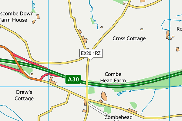 EX20 1RZ map - OS VectorMap District (Ordnance Survey)