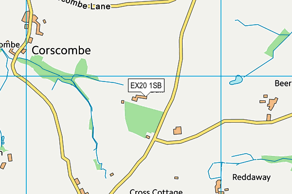 EX20 1SB map - OS VectorMap District (Ordnance Survey)