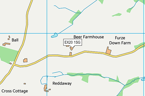 EX20 1SG map - OS VectorMap District (Ordnance Survey)