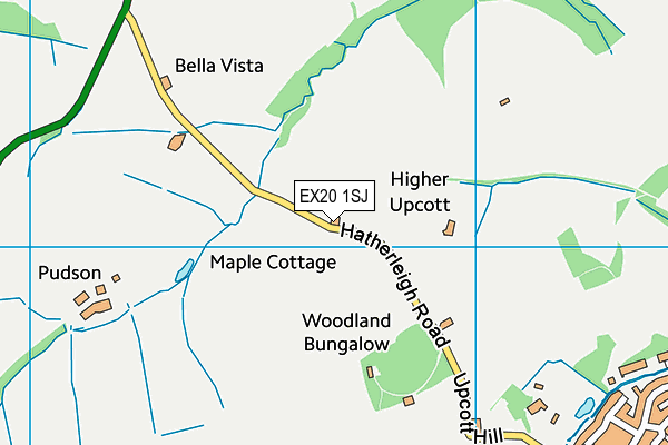 EX20 1SJ map - OS VectorMap District (Ordnance Survey)