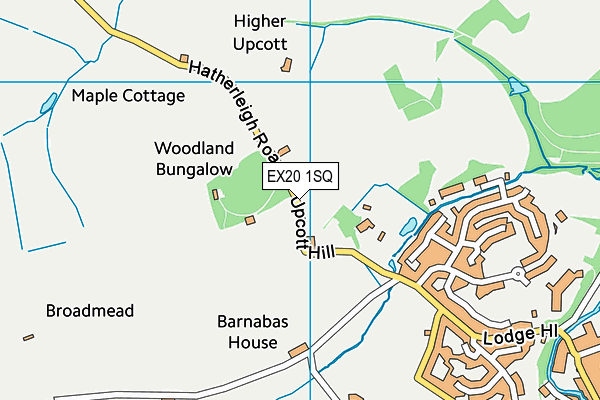 EX20 1SQ map - OS VectorMap District (Ordnance Survey)