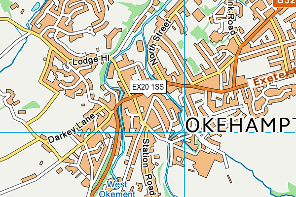 EX20 1SS map - OS VectorMap District (Ordnance Survey)