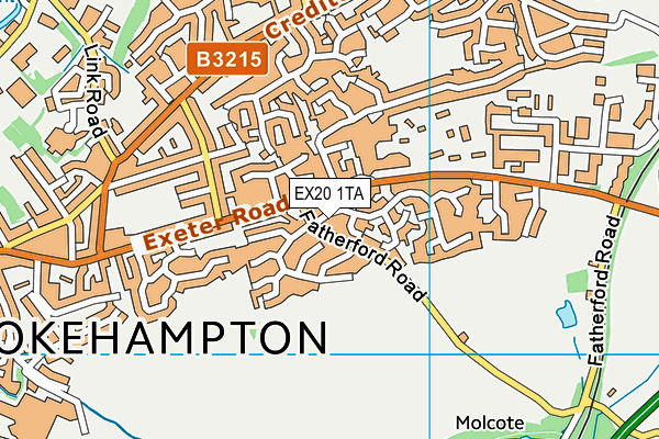 EX20 1TA map - OS VectorMap District (Ordnance Survey)