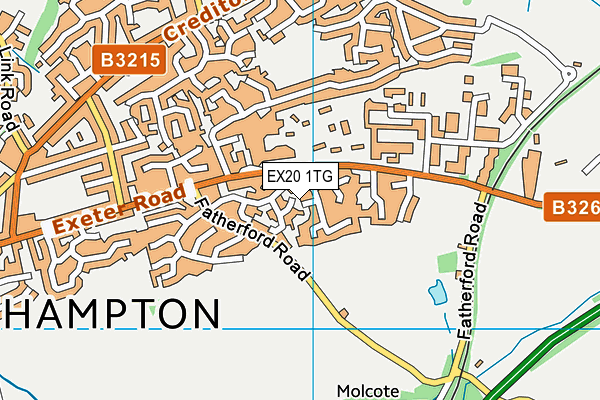 EX20 1TG map - OS VectorMap District (Ordnance Survey)