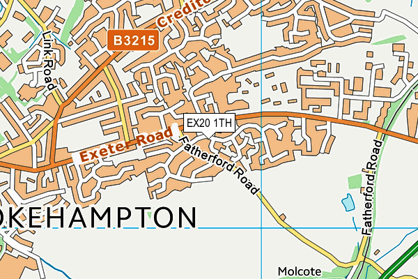 EX20 1TH map - OS VectorMap District (Ordnance Survey)