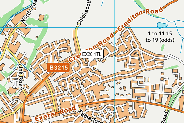 EX20 1TL map - OS VectorMap District (Ordnance Survey)