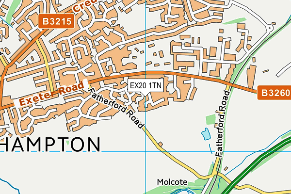 EX20 1TN map - OS VectorMap District (Ordnance Survey)