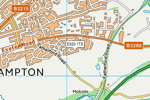EX20 1TS map - OS VectorMap District (Ordnance Survey)