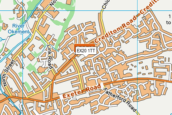 EX20 1TT map - OS VectorMap District (Ordnance Survey)