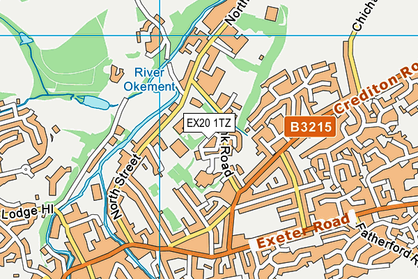 EX20 1TZ map - OS VectorMap District (Ordnance Survey)