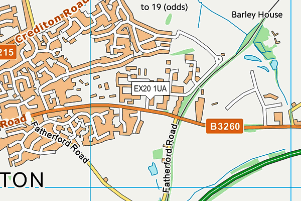 EX20 1UA map - OS VectorMap District (Ordnance Survey)