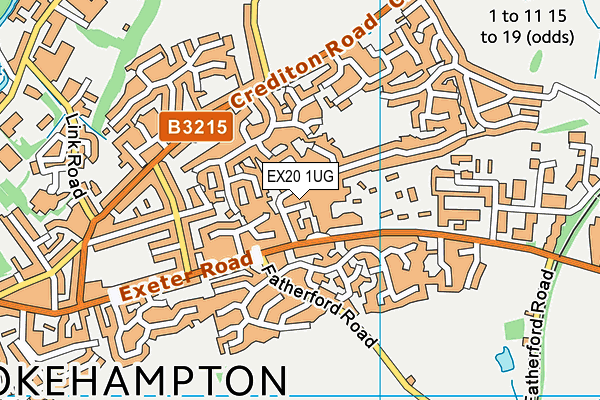 EX20 1UG map - OS VectorMap District (Ordnance Survey)