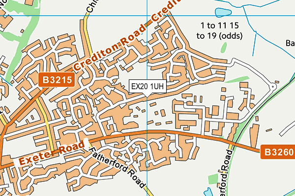 EX20 1UH map - OS VectorMap District (Ordnance Survey)