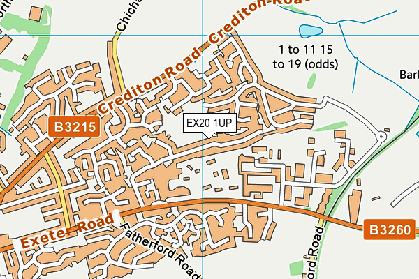 EX20 1UP map - OS VectorMap District (Ordnance Survey)