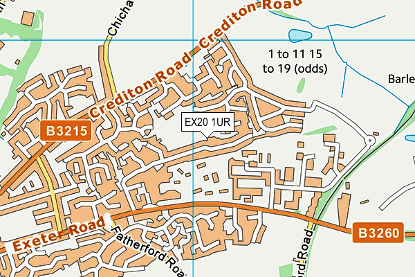 EX20 1UR map - OS VectorMap District (Ordnance Survey)