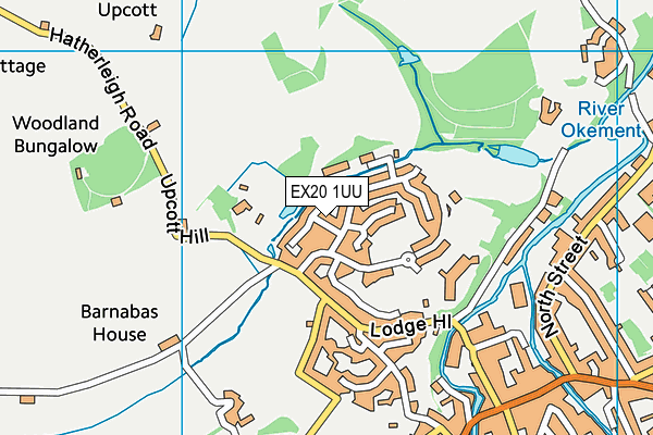 EX20 1UU map - OS VectorMap District (Ordnance Survey)