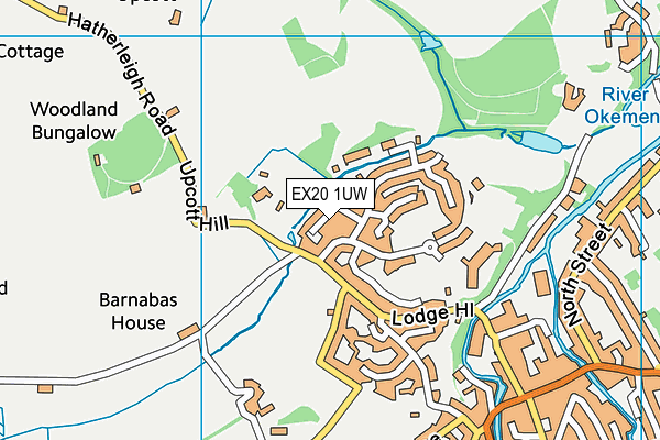 EX20 1UW map - OS VectorMap District (Ordnance Survey)
