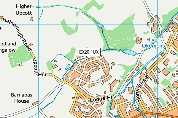 EX20 1UX map - OS VectorMap District (Ordnance Survey)