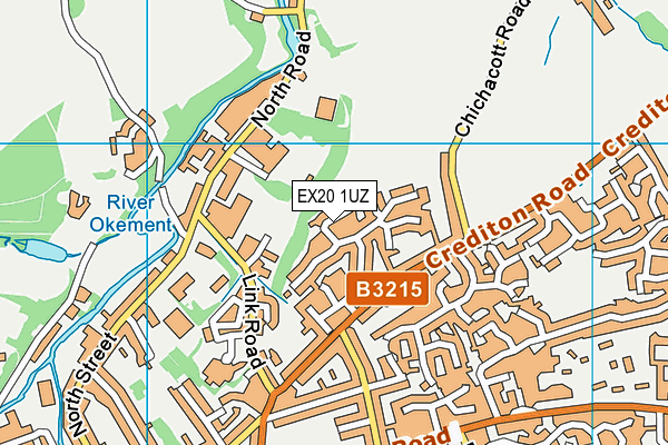 EX20 1UZ map - OS VectorMap District (Ordnance Survey)