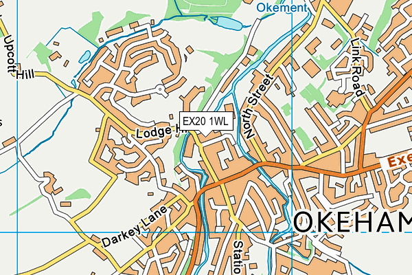 EX20 1WL map - OS VectorMap District (Ordnance Survey)