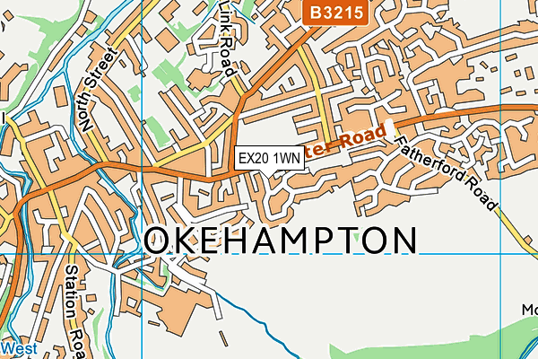 EX20 1WN map - OS VectorMap District (Ordnance Survey)